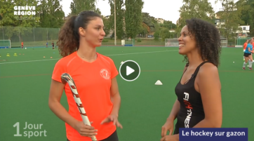 Avec Alexia Pretti, joueuse du Servette HC